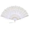 imageBABEYOND Marabou Feather Fan 20s Vintage Folding Fan Flapper Hand Fan for Costume DancingWhite