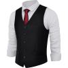 imageBABEYOND Mens Formal Suit Vest Slim Fit Waistcoat Business Vest for Suit TuxedoBlack