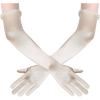 imageBABEYOND Opera Gloves for Women  20s Cuff Pearl Satin Gloves Stretchy Adult Size Elbow Length for Gatsby Theme PartyChampagne
