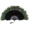imageBABEYOND Peacock Marabou Feather Fan  Roaring 20s Vintage Style Flapper Accessories for Costume Halloween Tea PartyBlackblack Rib
