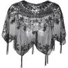 imageBABEYOND Sequin Beaded Evening Cape 1920s Fringed Shawl Wraps Wedding Bridal Shawl ScarfBlack2