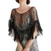 imageBABEYOND Sequin Beaded Shawl Wrap 1920s Evening Cape Shawl Gatsby for Evening Dresses Wedding PartyBlack