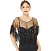 imageBABEYOND Sequin Beaded Shawl Wrap 1920s Evening Cape Shawl Gatsby for Evening Dresses Wedding PartyBlack Gold