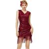 imageBABEYOND Sequin Dresses for Women  Wrap Bodycon Party Dress Ruched Fringe Sexy Night ClubwearRed