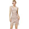 imageBABEYOND Sequin Dresses for Women  Wrap Bodycon Party Dress Ruched Fringe Sexy Night ClubwearRose Gold