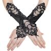 imageBABEYOND Short Opera Party 20s Satin Gloves Stretchy Adult Size Tea Party Wedding Lace Gloves 118 quotBlack