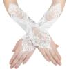 imageBABEYOND Short Opera Party 20s Satin Gloves Stretchy Adult Size Tea Party Wedding Lace Gloves 118 quotIvory