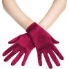 imageBABEYOND Short Satin Gloves for Women  Silk Opera Wedding Bridal Gloves Tea Party Banquet Costume 1920s Flapper AccessoriesWine Red