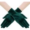 imageBABEYOND Short Velvet Gloves for Women  Wrist Tea Party Wedding Bridal Gloves Opera Costume 1920s Flapper AccessoriesDark Green