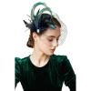 imageBABEYOND Veil Fascinator Hat for Women Peacock Feather Fascinators Hair Clip with Removable Veil Tea Party Hat Bridal WeddingHpeacock