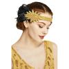 imageBABEYOND Vintage 1920s Flapper Headband Roaring 20s Great Gatsby Headpiece with Feather 1920s Flapper Gatsby Hair Accessories DarkgreenBlack Gold