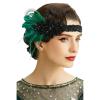 imageBABEYOND Vintage 1920s Flapper Headband Roaring 20s Great Gatsby Headpiece with Feather 1920s Flapper Gatsby Hair Accessories DarkgreenDark Green