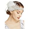 imageBABEYOND Vintage 1920s Flapper Headband Roaring 20s Great Gatsby Headpiece with Feather 1920s Flapper Gatsby Hair Accessories DarkgreenWhite