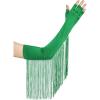 imageBABEYOND Vintage Long Opera Pageant Gloves  1920s Fringe Fingerless Elbow Gloves for Costume Party WeddingGreen