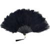 imageBABEYOND Vintage Style Folding Handheld Ostrich Feather Fan 1920s Flapper Accessories BlackBlack