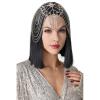 imageBABEYOND Vintage Style Roaring 20s Crystal Rhinestone Flapper Cap Headpiece Head Jewelry ChainsGold