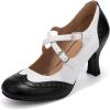 imageBABEYOND Women Mary Jane Shoes  Oxford Closed Toe Dress Pumps Retro Ballroom Dance Shoes Heels with Ankle Strap for Party Wedding