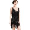imageBABEYOND Womens 1920s Flapper Dress V Neck Slip Dress Roaring 20s Great Gatsby Dress for PartyBlack