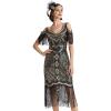 imageBABEYOND Womens 1920s Flapper Dress Vintage Long Fringe Dress Roaring 20s Sequins Beaded DressBlackgold