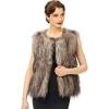 imageBABEYOND Womens Faux Fur Vest Short Coat Sleeveless Jacket for Winter Fluffy Outwear with PocketsCamel