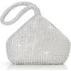 imageBABEYOND Womens Rhinestone Clutch Evening Bags Sparkly Glitter Triangle Purse for 1920s Party Prom WeddingSilver
