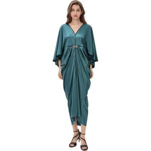 imageBABEYOND 1920s Dresses for Women  Hollywood Style Dress Great Gatsby Evening Gown with Outfit Batwing Sleeves Art Deco CoatGreen