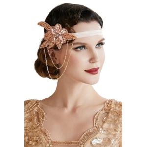 imageBABEYOND 1920s Flapper Headband Crystal Great Gatsby Headpiece Vintage 20s Flapper Gatsby AccessoriesChampagne