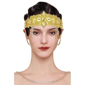 imageBABEYOND 1920s Flapper Headpiece Roaring 20s Headband Great Gatsby Headband for Women Vintage Hair AccessoryGold Silver
