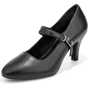 imageBABEYOND Ballroom Dance Shoes Women  Latin Salsa Closed Toe 1920s Retro Party Pumps Wedding Heels