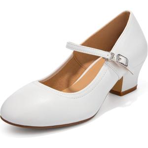 imageBABEYOND Ballroom Dance Shoes Women  Latin Salsa Closed Toe 1920s Retro Party Wedding Heels Pumps