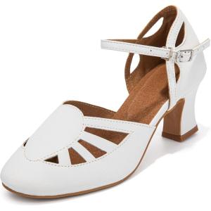 imageBABEYOND Ballroom Dance Shoes Women  Latin Salsa Closed Toe Pumps 1920s Retro Party Wedding Heels