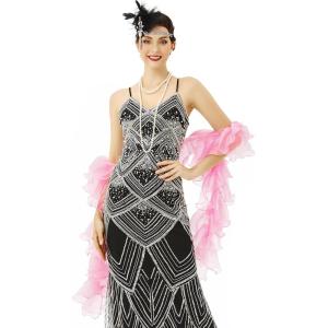 imageBABEYOND Chandelle Boa Vintage Boa  200g 65ft Gatsby Organza Boa 1920s Flapper AccessoriesLightpink