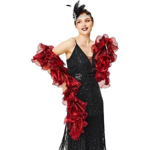 imageBABEYOND Chandelle Boa Vintage Boa  200g 65ft Gatsby Organza Boa 1920s Flapper AccessoriesWine Red