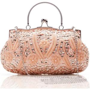 imageBABEYOND Evening Clutch Purses for Women  1920s Accessories for Women Gatsby Evening Bag Vintage Beaded Sequin Pearl PursePink