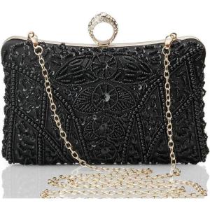imageBABEYOND Evening Clutch Purses for Women  Vintage Evening Bag Accessories for Women Gatsby 1920s Beaded Sequin ClutchXblack