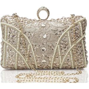 imageBABEYOND Evening Clutch Purses for Women  Vintage Evening Bag Accessories for Women Gatsby 1920s Beaded Sequin ClutchXchampagne