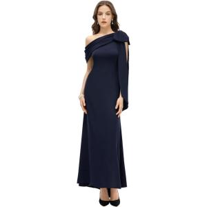 imageBABEYOND Formal Dress for Women  Prom Dress One Shoulder Evening Dresses Cocktail Party Dress for Wedding GuestNavy Blue