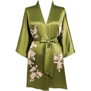 imageBABEYOND Kimono Robe Cover up Short Satin Floral Silky Kimono Blouse Loose Bachelorette Party RobeGreen