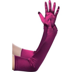 imageBABEYOND Long Opera Party 1920s Satin Tea Party Gloves Costume Stretchy Adult Size Elbow Length Bridal GlovesFuchsia