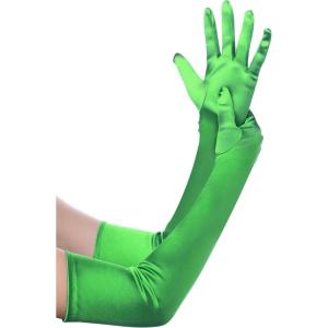imageBABEYOND Long Opera Party 1920s Satin Tea Party Gloves Costume Stretchy Adult Size Elbow Length Bridal GlovesGreen