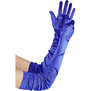imageBABEYOND Long Opera Party 1920s Satin Tea Party Gloves Costume Stretchy Adult Size Upper Arm Length 27 quotBlue