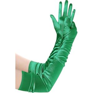 imageBABEYOND Long Opera Party 1920s Satin Tea Party Gloves Costume Stretchy Adult Size Upper Arm Length 27 quotDark Green