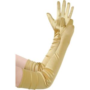 imageBABEYOND Long Opera Party 1920s Satin Tea Party Gloves Costume Stretchy Adult Size Upper Arm Length 27 quotGold