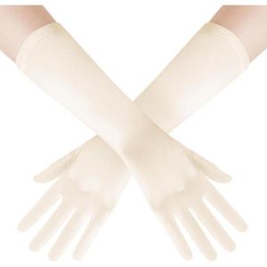 imageBABEYOND Long Opera Party 20s Satin Gloves Stretchy Adult Size Elbow Length 15 InchesChampagne