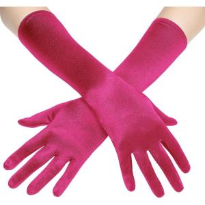 imageBABEYOND Long Opera Party 20s Satin Gloves Stretchy Adult Size Elbow Length 15 InchesRose Red