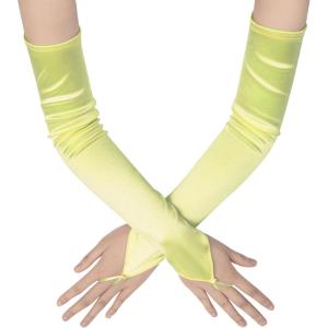 imageBABEYOND Long Opera Party 20s Satin Gloves Stretchy Adult Size Elbow LengthYellow