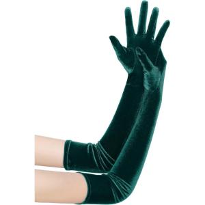 imageBABEYOND Long Opera Party Gloves  1920s Flapper Gatsby Costume Accessories Velvet Tea Party Elbow GlovesDark Green