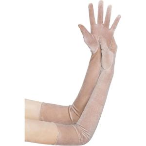 imageBABEYOND Long Opera Party Gloves  1920s Flapper Gatsby Costume Accessories Velvet Tea Party Elbow GlovesKhaki