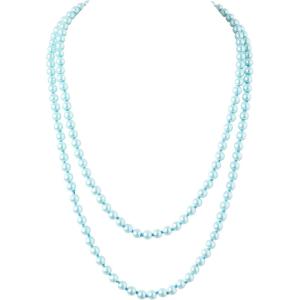 imageBABEYOND Long Pearl Necklace Faux Pearls Necklace Set Beaded Long Pearls Necklace 1920s Gatsby Costume JewelryBlue