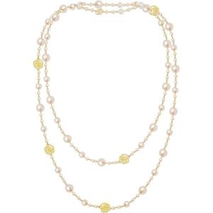 imageBABEYOND Long Pearl Necklace Faux Pearls Necklace Set Beaded Long Pearls Necklace 1920s Gatsby Costume JewelryFlower